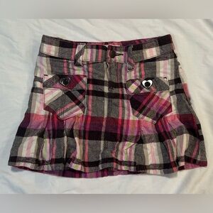 Roxy Pink and Black Plaid Mini Skirt